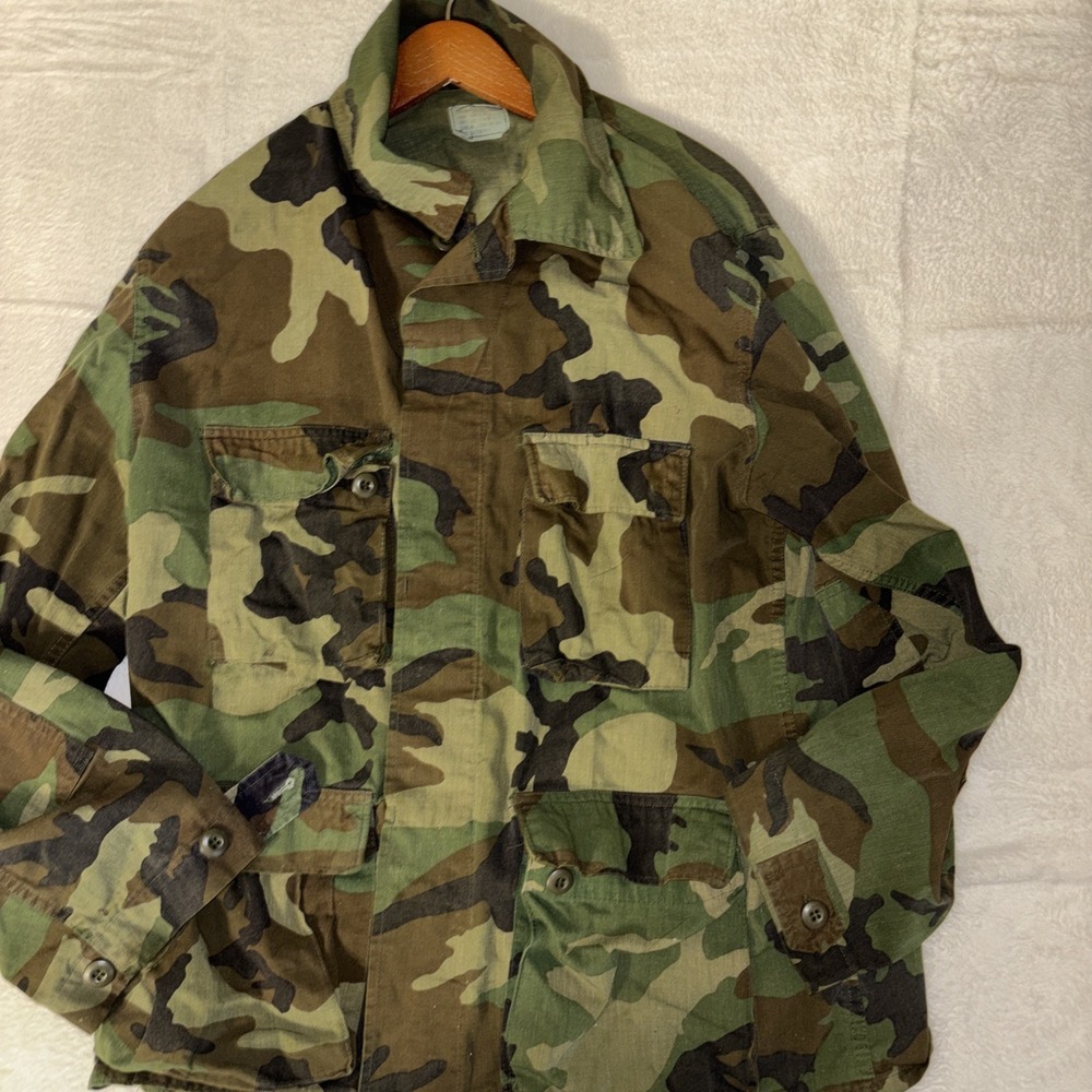 US Military Woodland Camo BDU Coat Jacket Medium Regular Combat Shirt